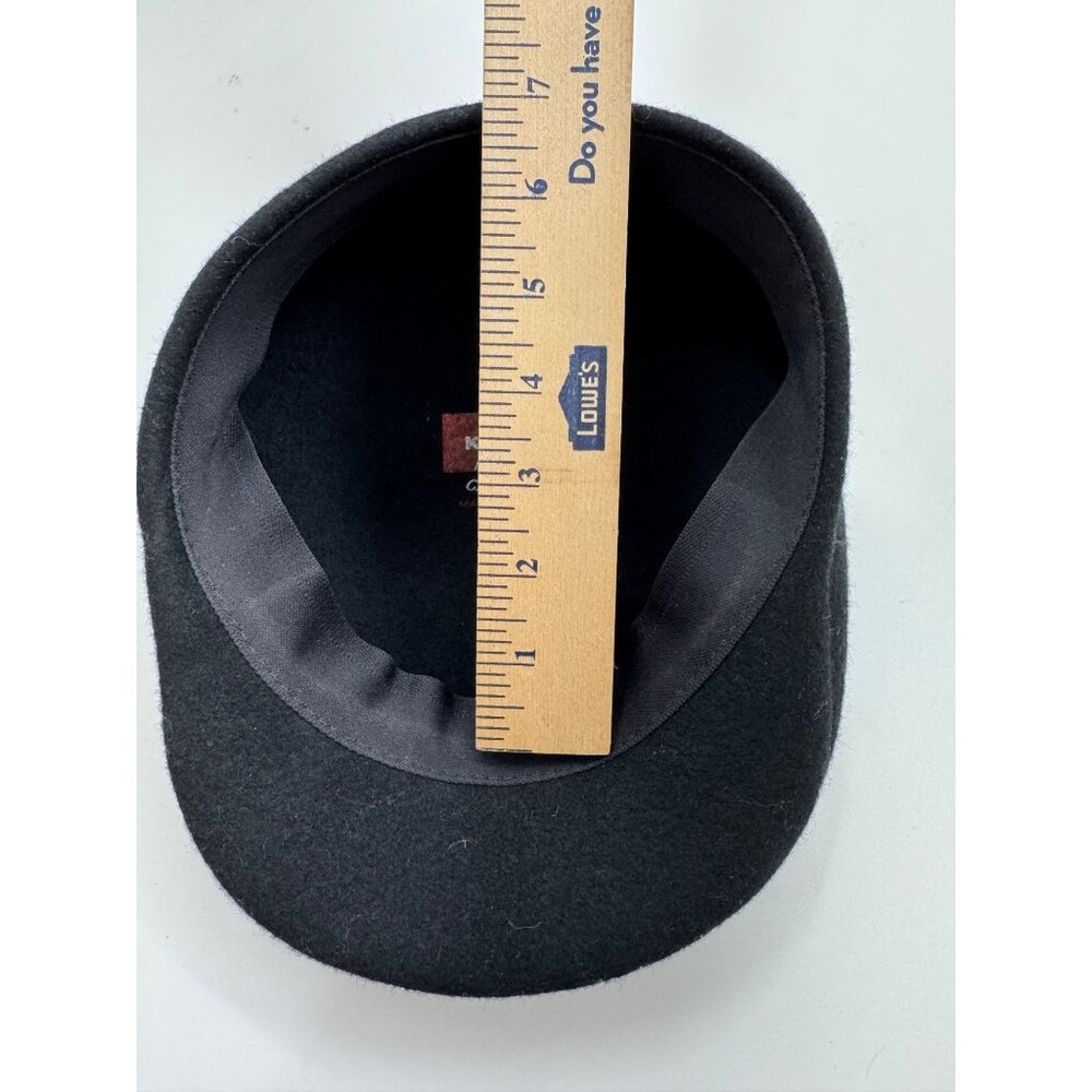 Kangol Carimac 100% Wool Black Flat Cap Made In England Size L - Picture 8 of 9